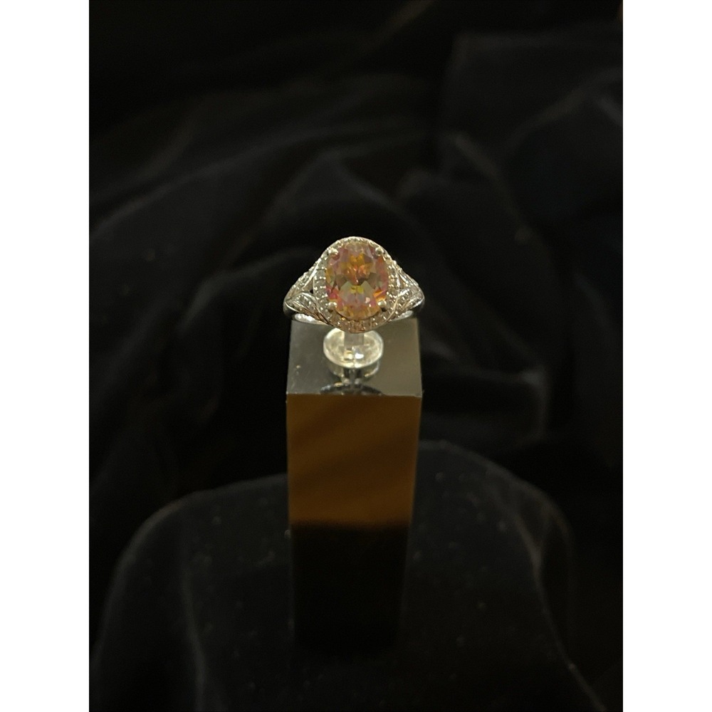JTV BBJ 9.25 Sterling Silver Mystic Topaz Ring Size 5.25 - Picture 10 of 10